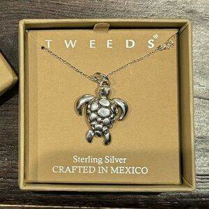 Tweeds - 925 Sterling Silver Turtle Necklace NEW